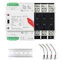 63A AC 110V Dual Power Automatic/Manual Transfer Switch 3P, Mini ATS Solar Auto Transfer Switch for Home Generator 3POLE 63Amp 110Volt, Din Rail Fast Changeover Transfe 50/60Hz for Rv, Lv Power