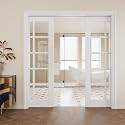 Pocket Door,10-Lite Clear Glass Doors,French 64x80 Sliding Door