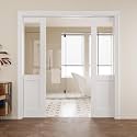 Pocket Door,Half-Lite Clear Glass Doors,Solid Door,64x80 Door