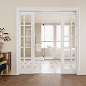 Pocket Door,15-Lite Clear Glass Doors,French 64x80 Sliding Door
