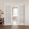 Pocket Door,10-Lite Frosted Glass Doors,Solid Door,64x80 Door