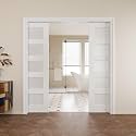 Pocket Door,5-Lite Frosted Glass Doors,Solid Door,64 x 96 Door