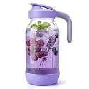64 oz (2 Qt) Glass Mason Jar Pitcher with Pour Spout Lid & Handle