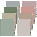 64 Pcs 8 Tab Binder Dividers for 3 Ring Binders, Morandi Color