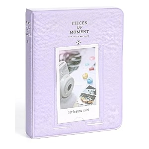 64 pockets mini film photo album for fujifilm instax mini evo hybrid 7s 8 8 9 25 26 50s 70 90 10 11 30 55 20 50 7 liplay instant camera 3 inch polaroid picture name card holder lilac purple