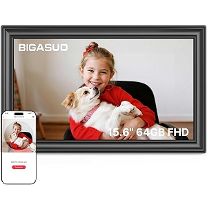 64gb 15634 frameo digital photo frame wifi black - 1920  1080p fhd ips touch screen large electronic picture frames auto rotate wall mountable sharing photos and videos