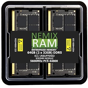 64GB 2X32GB DDR5 5600MHz PC5-44800 2Rx8 1.1V