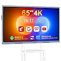 65" Smart Board, UHD 4K Interactive Digital Whiteboard Smartboard Android 11 &amp; Windows 10 Dual System 8+256 GB &amp; 20MP Camera | Touchscreen Electronic Smart Boards for Classroom Office Home