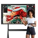 65'' Smart Board, 4K UHD Interactive Touchscreen Whiteboard, Android 14 8+128GB Wireless Smartboard for Classroom Home Office Studio