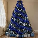 65.6 ft Navy Blue Satin Ribbon Garland for Christmas Tree Decor Wide 11.4"