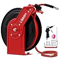 65 FT Retractable Air Hose Reel,3/8-Inch Hybrid Air Hose,Max 300PSI,with 5 ft Lead in, Auto Rewind Air-Compressor Hoses Reel 1/4" NPT Fitting,Ceiling/Wall Mount for Garage Workshops