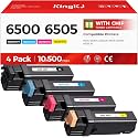 6500 6505 Toner Cartridge Set 4-Pack High Capacity 106R01597 106R01594 106R01595 106R01596 Replacement for Xerox Phaser 6500 6500N 6500DN WorkCentre 6505 6505N 6505DN Printer Black Cyan Magenta Yellow