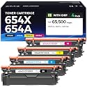 654X 654A Toner Cartridges 4-Pack Compatible with HP M651 Series Printers