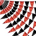 65FT Red Black Triangle Pennant Banner Flag Metallic Fabric Bunting Garland for Christmas Graduation Bachelorette Anniversary Birthday Engagement Wedding Anniversary Casino Party Decorations Supplies