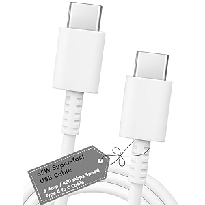 hanycony 25w usb c to c fast charging cable 33ft compatible with samsung galaxy s23 s22 s21 fe s20 a54 a34 a14 a15 m14 m34 f15 f14 z series  original pd rapid charging white