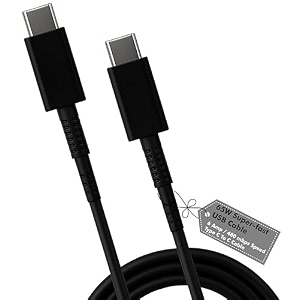hanycony 65w usb c to c pd 30 fast charging cable compatible with samsung galaxy f series f16 f06 f05 f14 f55 f56 f23 f42 5000mah f15 f34 f54 f13 f12 6000mah original rapid charging black
