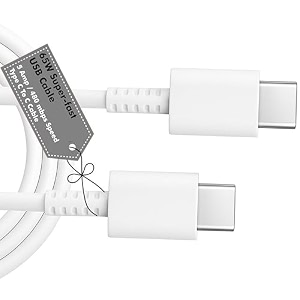 hanycony 25w usb c to c fast charging cable 33ft compatible with samsung galaxy s23 s22 s21 fe s20 a54 a34 a14 a15 m14 m34 f15 f14 z series  original pd rapid charging white
