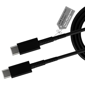 hanycony 25w usb c to c fast charging cable 33ft compatible with samsung galaxy s23 s22 s21 fe s20 a54 a34 a14 a15 m14 m34 f15 f14 z series  original pd rapid charging white