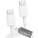 HANYCONY 25W USB C to C Fast Charging Cable 3.3FT Compatible with Samsung Galaxy S23 S22 S21 FE S20 A54 A34 A14 A15 M14 M34 F15 F14 Z Series – Original PD Rapid Charging (White)