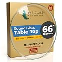 66" Inch Round Glass Table Top 1/2" Thick Tempered Beveled Edge by Fab Glass and Mirror