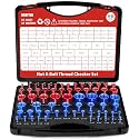 66 Pcs Thread Checker Nut and Bolt Thread Checker Set with 35 Inch and 31 Metric Box Set Thread Gauge for Tight Spaces SAE and Metric Sizes Ideal for Bolt and Nut Size Checking