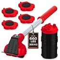 660 lb Furniture Movers with Wheels for Heavy Items (Red)