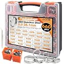660Pcs 26 Sizes Single Ear Hose Clamps Kit,5.3-36.1mm