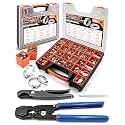660PCS Stepless Single Ear Hose Clamps Kit with Ratchet Crimp Clamp Tool