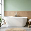 67" Acrylic Freestanding Soaking Bathtub, Free Standing Tub, Stylish Stand Alone Contemporary Soaking Tub with Integrated Overflow and Drain In Chrome, cUPC Certified