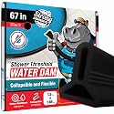 67" Black Shower Threshold Water Dam Barrier, 1.5" Tall Water Stopper Strip