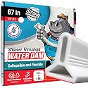 67" White Shower Threshold Water Dam Barrier, 1.5" Tall Water Stopper Strip