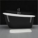 67 Inch Freestanding Bathtub, Soaking Tub, Acrylic, Deep Upright Bathtub with Built-in Drain and Overflow, Contemporary Free Standing, Black Elegant Finish