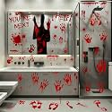 67PCS Bloody Halloween Decor, Handprint Halloween Window Clings for Home