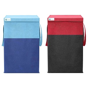 68 l grey black laundry basket pack of 2blue_amp_red-black