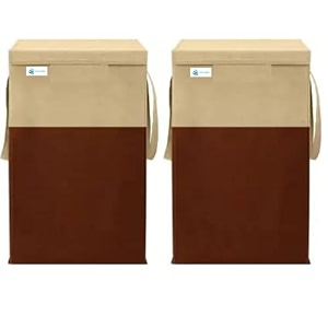 68 l grey black laundry basket pack of 2 beige brown