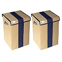68 L Grey Black Laundry Basket (Pack of 2 (Beige Blue Line))