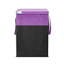 UNICRAFT 68 L Foldable Laundry Basket with Lid | Large Clothes Storage Bin with Handles | Collapsible Fabric Laundry for Bedroom, Bathroom &amp; Home Organization (Purple-Black, Pack of 1)