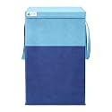 68 L Grey Black Laundry Basket (Pack of 1 (Light Blue)02)