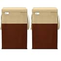 68 L Grey Black Laundry Basket (Pack of 2 (Beige Brown))