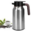 68oz Thermal Coffee Carafe, Stainless Steel Carafes for Hot Liquids 24 Hours, Insulated Coffee Carafes For Keeping Hot Coffee, Hot Water, Tea, Hot Beverage (Silver)
