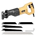 6Amp Reciprocating Saw, 3000SPM Variable Speed Corded Reciprocating Saw with 4/5" Stroke Length, 4-1/2" Max Cutting Depth for Wood, Soft Metal and PVC Pipes Cutting
