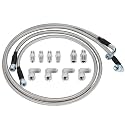 6AN 52" Transmission Fluid Oil Cooler Hose Line kit for GM Chevy Ford GMC Buick Cadillac Cars and Trucks Stainless Steel Braided PTFE Hose
