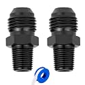 6AN Male Flare to 1/8 NPT Pipe Fitting Adapter Union Connector Straight Aluminum Black 2PCS