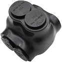 6AWG-350Kcmil Insulated 2 Port Inline Splice Connector Black Wire Connectors,Allen Hex 3/8" Insulated Cable Connectors Pre-Loaded Oxide Inhibitors,UL Listed(1pcs)