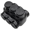 6AWG-350Kcmil Insulated 3 Port Inline Splice Connector Black Wire Connectors,Allen Hex 3/8" Insulated Cable Connectors Pre-Loaded Oxide Inhibitors,UL Listed(1pcs)