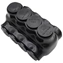 6AWG-350Kcmil Insulated 4 Port Inline Splice Connector Black Wire Connectors,Allen Hex 3/8" Insulated Cable Connectors Pre-Loaded Oxide Inhibitors,UL Listed(1pcs)