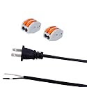 6ft 18AWG Polarized 2 Prong AC Power Pigtail Black Flat Open End Cord