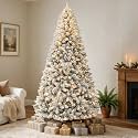 6ft Flocked Prelit Christmas Tree with 200 Warm White LEDs