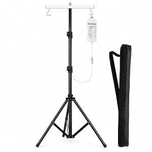 6ft hospital iron saline iv drip glucose stand 6 feet for hospitalclinic home amp multiple adjustable hose stand with carry bag amp 2 hook rod 6ft stand  2 hook holder