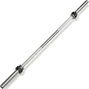 6FT Straight Barbell Rod | 28mm Solid Steel Chrome Gym Bar with Diamond Knurl Grip | Weight Lifting Bar for Squat, Bench Press, Deadlift & Home Workout | Includes Lock Collars